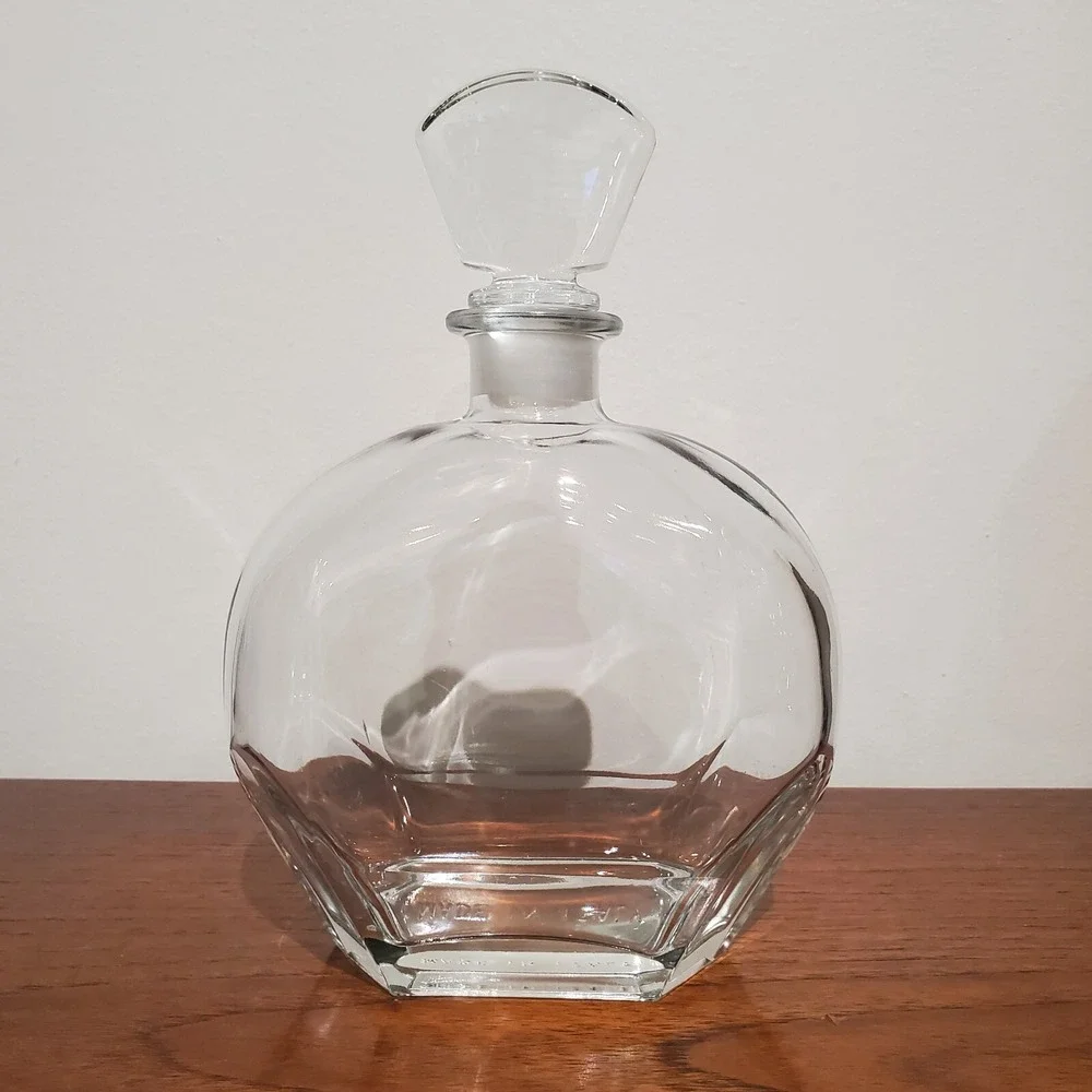 Vintage Luigi Bormioli Light & Music Blown Crystal Decanter with Stopper Italy
